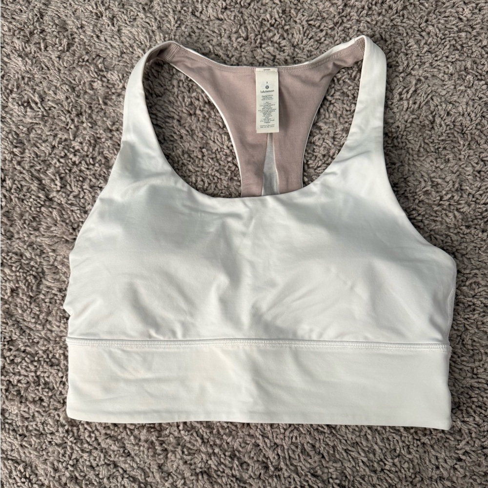 lululemon athletica White Racerback Sports Bra, Size 8